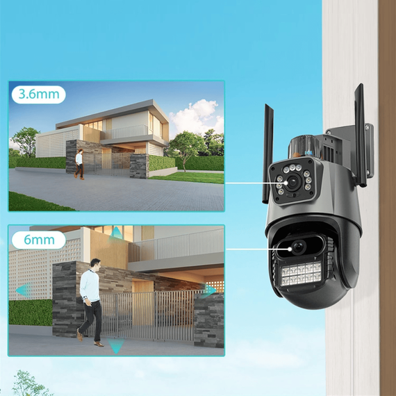 Camera supraveghere dubla, 2K, WIFI,  8X zoom, 8MP - 8- Roveli