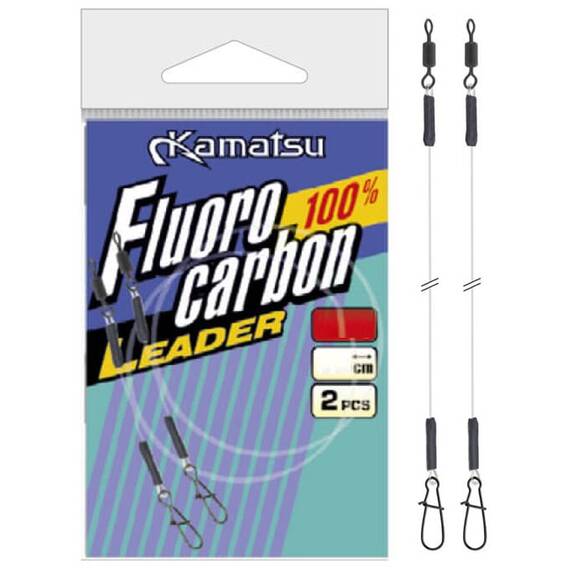 Struna Fluorocarbon Kamatsu Slim (2buc/plic) 25cm, Varianta (50): Struna Fluorocarbon Slim (2buc/plic) 25cm 0.50mm/15kg - - Roveli