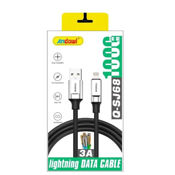 Cablu de date/incarcare USB/Lightning SJ68, 100cm, 3A - 4- Roveli