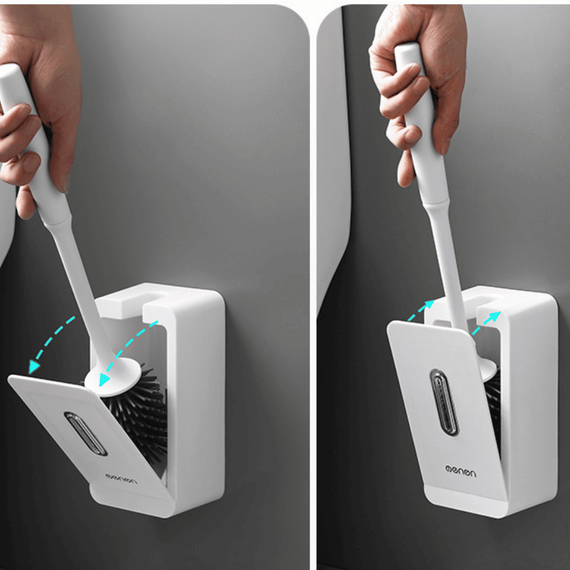 Perie din silicon pentru toaleta cu suport de perete, 38.5cm - 6- Roveli