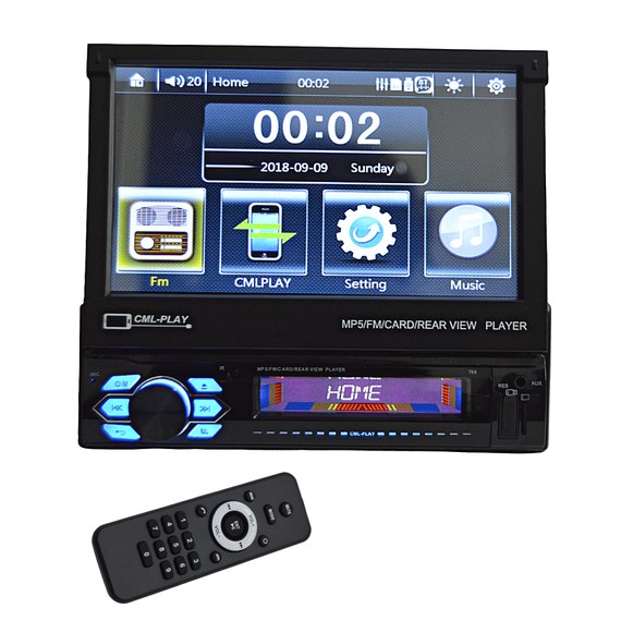 MP5 Player CTC708, ecran retractabil 7”, 1DIN, 4x60W, touchscreen - - Roveli