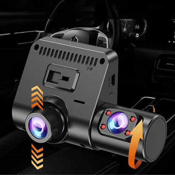 Camera auto tripla DVR, 1080P, ecran 2.4'', inregistrare automata - 7- Roveli