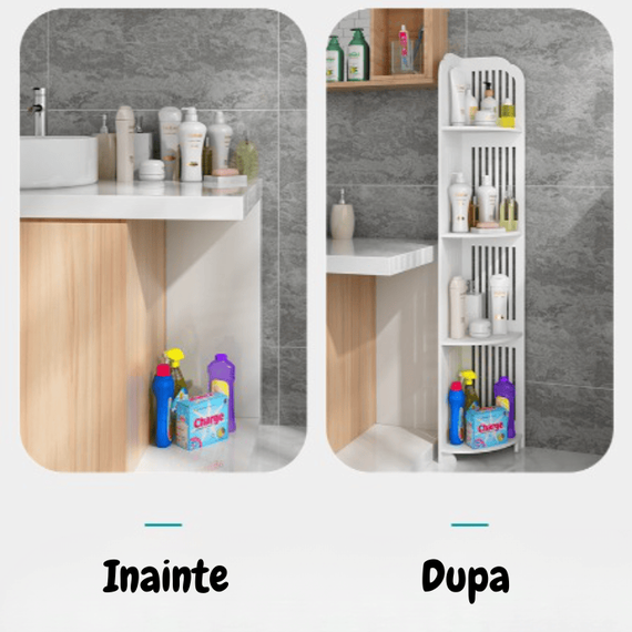 Etajera tip coltar pentru baie, 4 polite - 7- Roveli