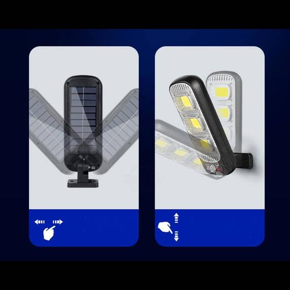 Lampa LED cu panou solar, 54 COB, telecomanda, 30W - 3- Roveli