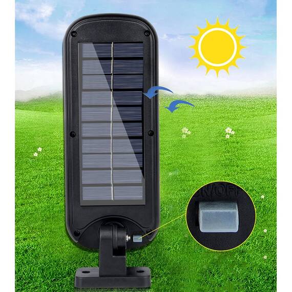 Lampa LED cu panou solar, 54 COB, telecomanda, 30W - 8- Roveli