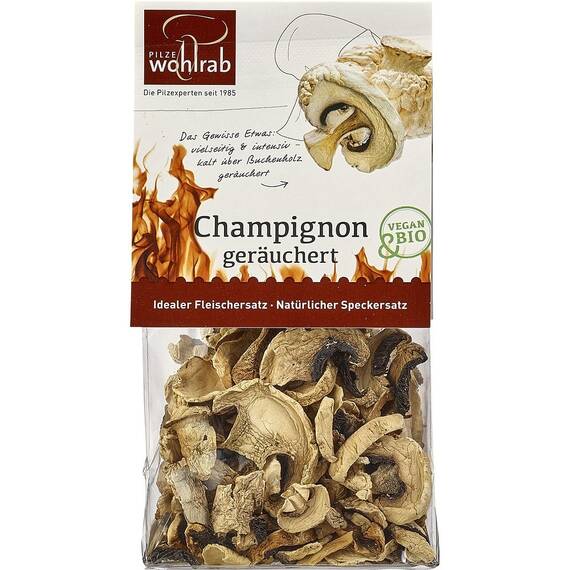 Ciuperci champignon bio deshidratate si afumate 20g Wohlrab - - Roveli