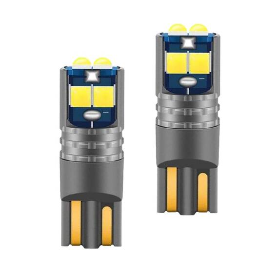 Set 2 x Becuri auto T10 W5W 6SMD, 10W, 6000K, 1920lm, 12/24V - - Roveli