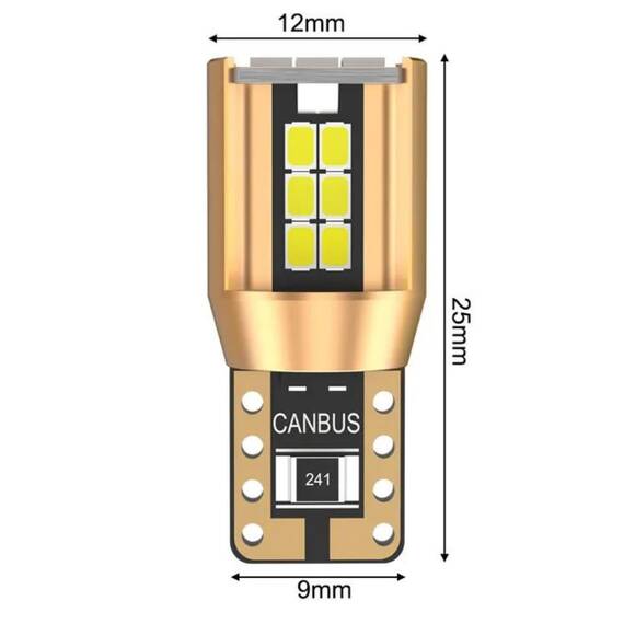 Set 2 becuri auto LED 18SMD, T10 W5W, canbus, 6000K, 12V, 1000lm - 7- Roveli