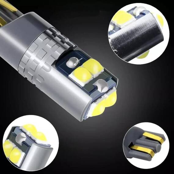 Set 2 x Becuri auto T10 W5W 6SMD, 10W, 6000K, 1920lm, 12/24V - 3- Roveli