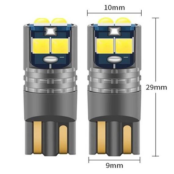 Set 2 x Becuri auto T10 W5W 6SMD, 10W, 6000K, 1920lm, 12/24V - 6- Roveli