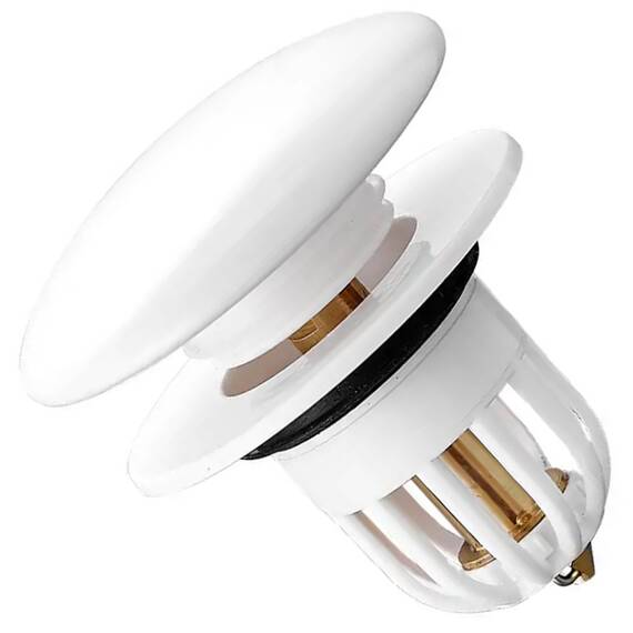 Dop scurgere chiuveta, universal, deschidere cu click, material oțel, diametru exterior 66 mm, culoare Alba - - Roveli