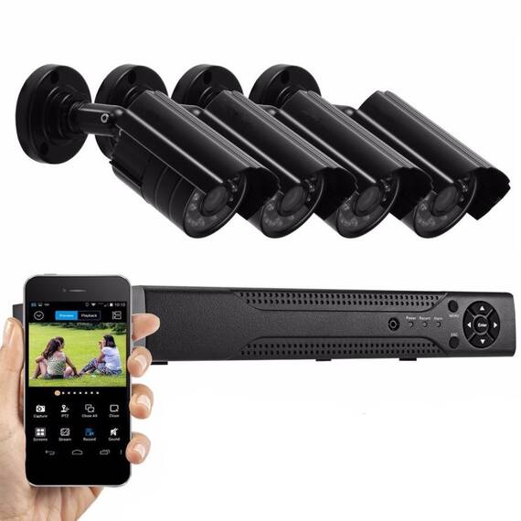Sistem de supraveghere CCTV cu DVR, 4 camere, IR, HD, USB, IP65 - 2- Roveli
