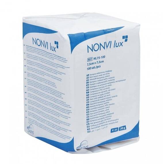 Comprese nesterile netesut 7.5x7.5 cm NONVI lux, 40 Grame -100 buc - - Roveli