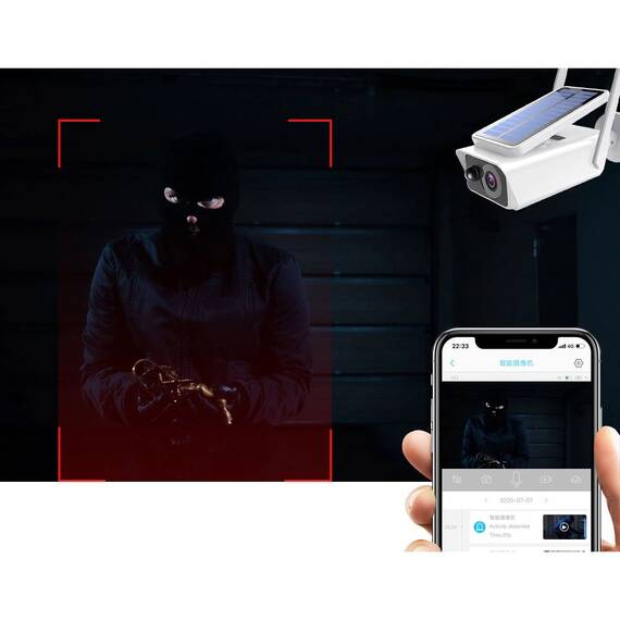 Camera de supraveghere cu panou solar, IP66, WIFI, 3MP - 8- Roveli