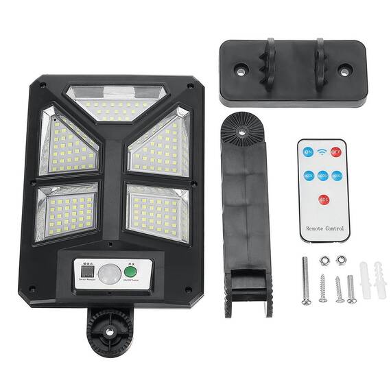 Lampa solara LED, 92 SMD, telecomanda, 100W, 6000K, IP65 - 4- Roveli
