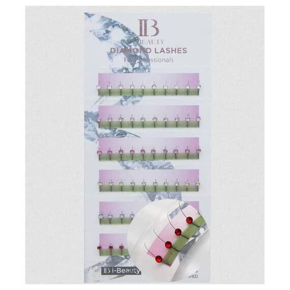 Extensii de gene cu pietricele curbura D Ibeauty Diamond, 6 linii, Culoare (26): multicolor, Grosime (26): 0.15, Lungime (26): 11 mm - - Roveli