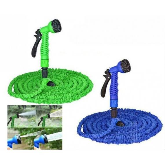 Furtun extensibil pentru gradina, 15 m, cap pentru udat - - Roveli