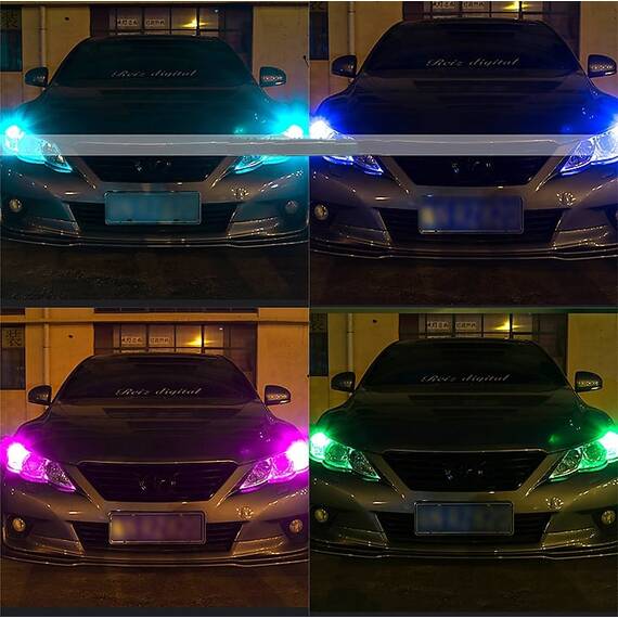 Set 2 x becuri auto colorate pozitie T10, telecomanda, 12V, 6LED - 2- Roveli