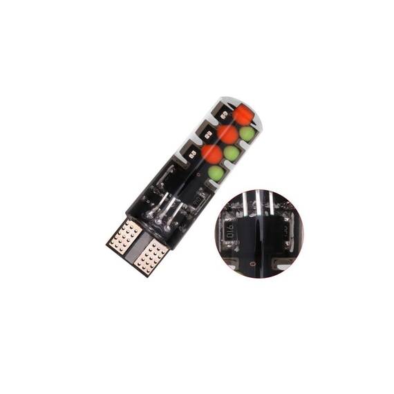 Set 2 x becuri auto colorate pozitie T10, telecomanda, 12V, 6LED - 8- Roveli