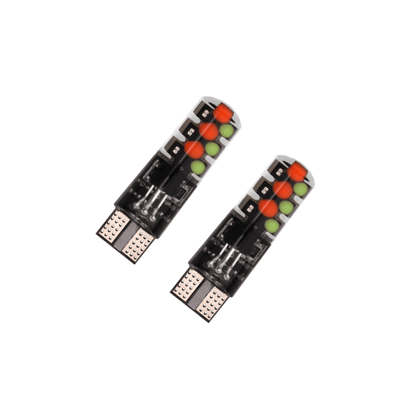 Set 2 x becuri auto colorate pozitie T10, telecomanda, 12V, 6LED - 9- Roveli