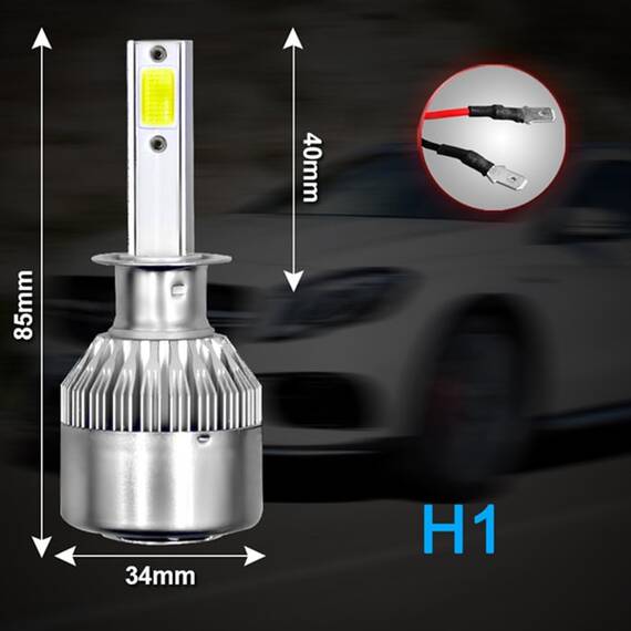 Set 2 becuri auto LED, H1, 6000K, 72W/set, 48LED - 8- Roveli