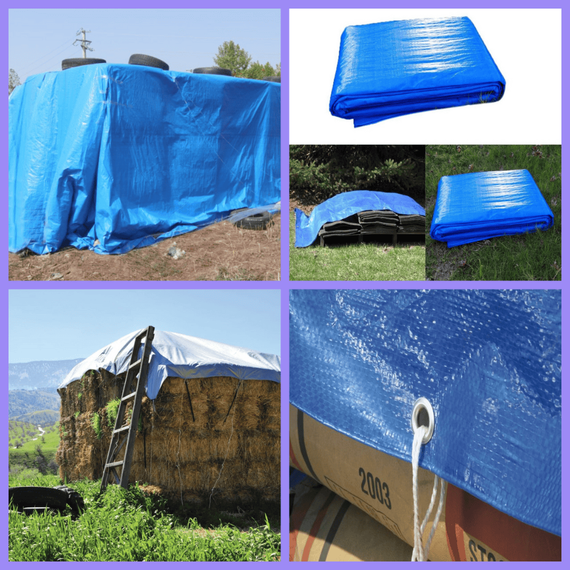 Prelata albastra impermeabila 2.7 x 3.6m, 80g/mp, 8 inele - 2- Roveli