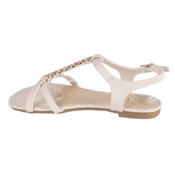 Sandale de dama bej cu barete si accesoriu K-106-B, Culoare (12): Bej, Marime (12): 37 - 2- Roveli