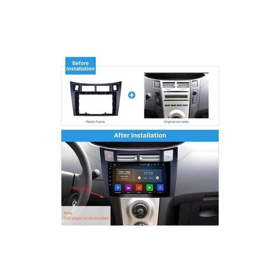 Rama Navigatie 10" cu cablaj  compatibila Toyota Yaris  2006-2011  Cod: NV3222 / GR1 - 5- Roveli