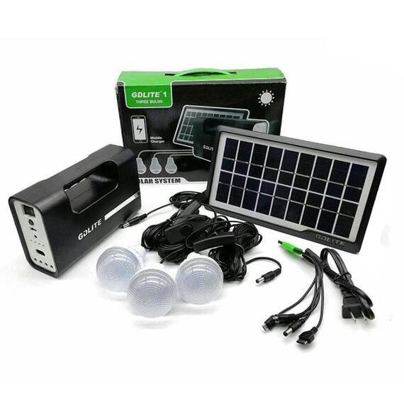 Sistem iluminare LED cu panou solar GDLITE 1, 3 becuri - - Roveli