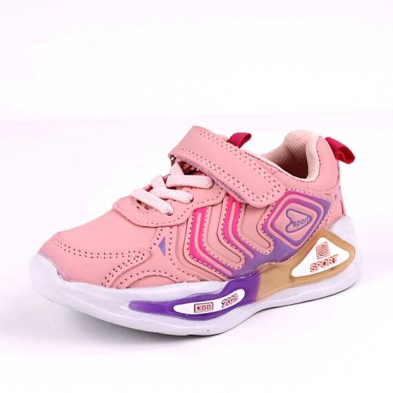 Sneakers  confortabil, pentru copii, cu talpa usoara V2025-PINK, Culoare (12): Roz, Marime (12): 21 - - Roveli