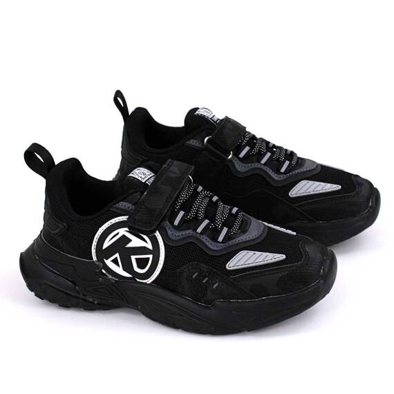 Sneakers confortabil, pentru copii, cu talpa voluminoasa  A525-BLACK, Culoare (12): Alb, Negru, Gri, Marime (12): 37 - - Roveli