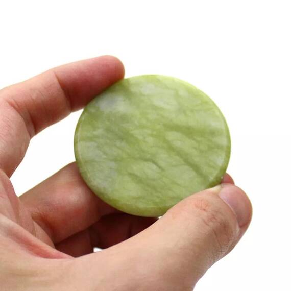 Piatra de Jad verde pentru adeziv extensii gene, diamteru 5cm - 4- Roveli