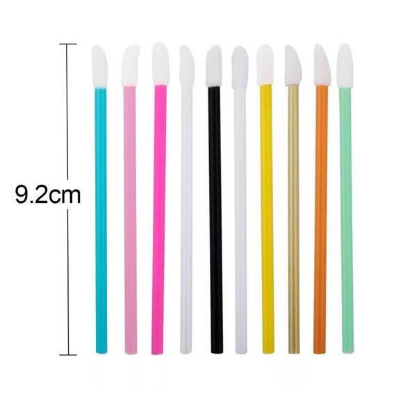 Betisoare din microfibra, Lip brush, pentru aplicare extensii gene, set 50 bucati, Culoare (26): negru - 4- Roveli