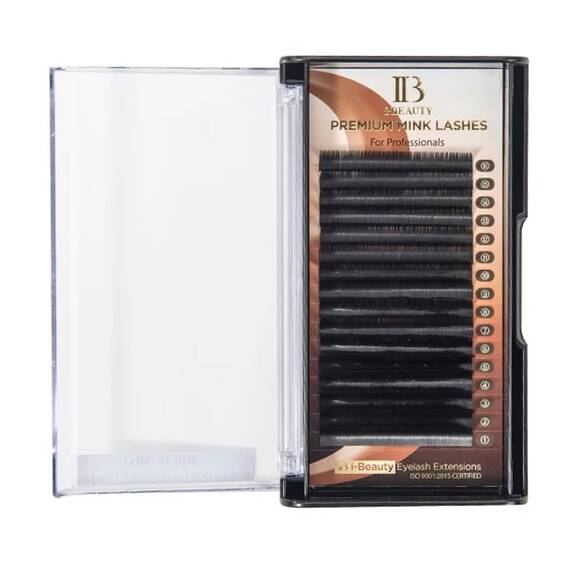 Extensii de gene curbura L IBeauty Premium Mink, extensii gene premium, 16 linii, Grosime (26): 0.10, Lungime (26): 14 mm - 2- Roveli