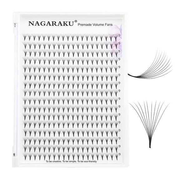 Extensii de gene gata facute, 10D negru, curbura D Nagaraku, extensii gene premium, 16 linii, 320 buchetele - 4- Roveli