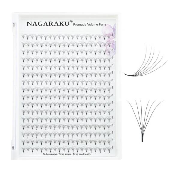 Extensii de gene gata facute, 6D negru, curbura D Nagaraku, extensii gene premium, 16 linii, 320 buchetele - 4- Roveli