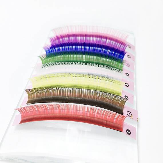 Extensii de gene colorate curbura D Nagaraku Natural Mink, extensii gene premium, 16 linii, Culoare (26): multicolor, Grosime (26): 0.10, Lungime (26): 9 mm - 4- Roveli