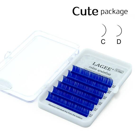 Extensii de gene curbura C Lagee culoare albastru, extensii gene premium, 6 linii, Culoare (26): albastru, Grosime (26): 0.07, Lungime (26): 14 mm - 4- Roveli