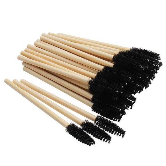 Periute Mascara din bambus pentru pieptanarea extensiilor de gene 50 buc - 4- Roveli