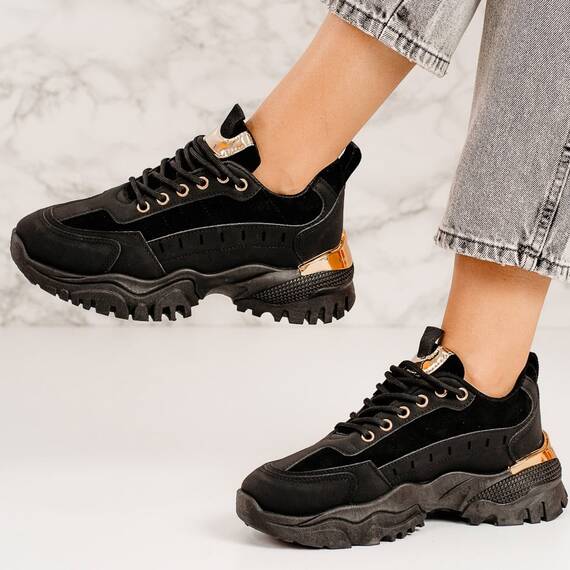 Adidasi dama din material textil Negri Zully, Culoare (12): Negru, Marime (12): 37 - - Roveli