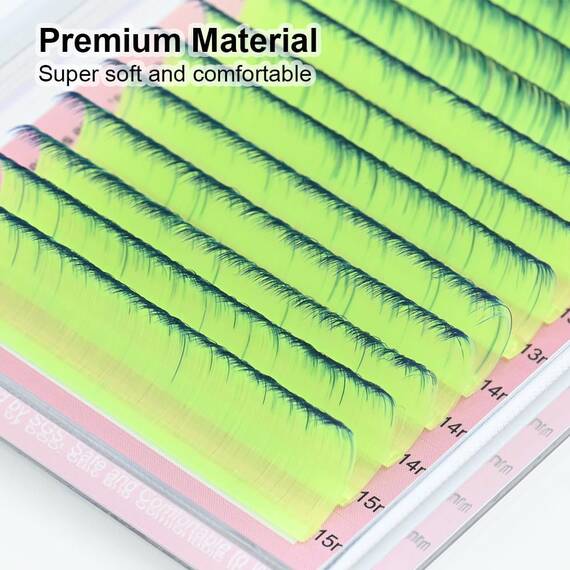 Extensii de gene curbura D Nagaraku Mix Verde 2 nuante, extensii gene premium, 16 linii - 2- Roveli