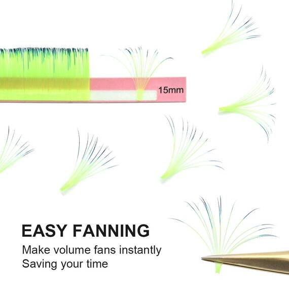 Extensii de gene curbura C Nagaraku Mix Verde 2 nuante, extensii gene premium, 16 linii - 3- Roveli