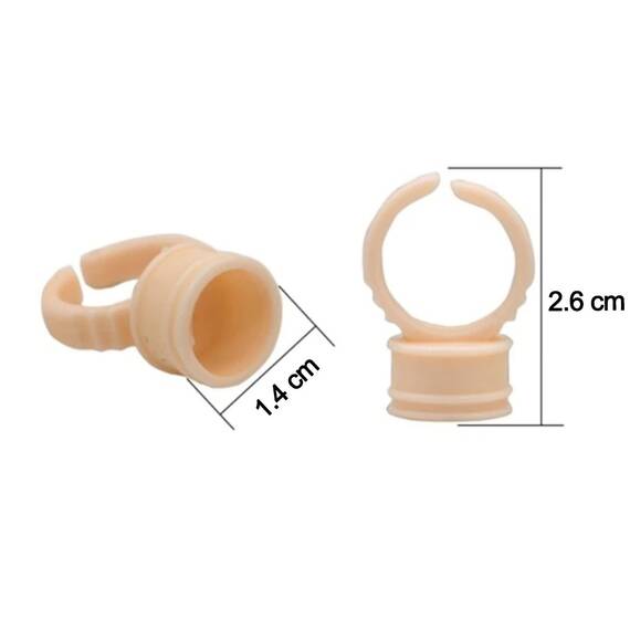 Inel din silicon roz-somon 14 mm pentru adeziv, set 10 bucati - 2- Roveli