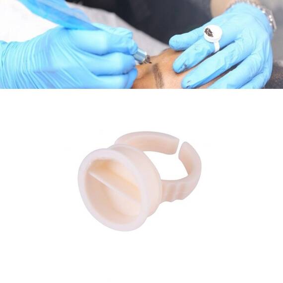Inel din silicon roz-somon 18mm cu separator pentru adeziv , set 10 bucati - 5- Roveli