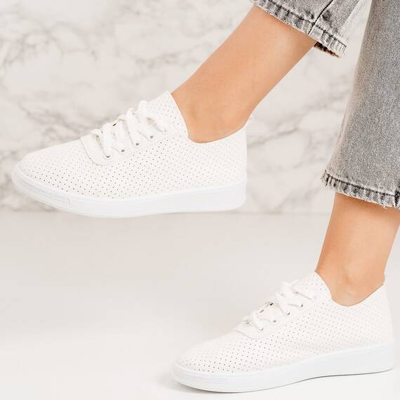 Adidasi dama din piele ecologica Albi Aiana, Culoare (12): Alb, Marime (12): 37 - - Roveli