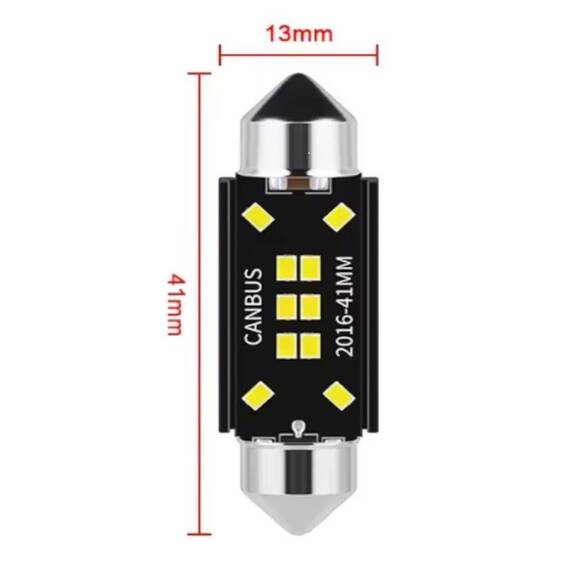 Set 2 becuri auto 10LED T10 C5W, 41mm, canbus, 6000K, 800lm, 12V - 5- Roveli