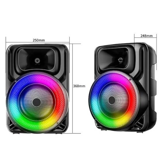Boxa portabila cu microfon ZQS8147, 45W PMPO, BT/FM/USB/AUX, RGB - 4- Roveli