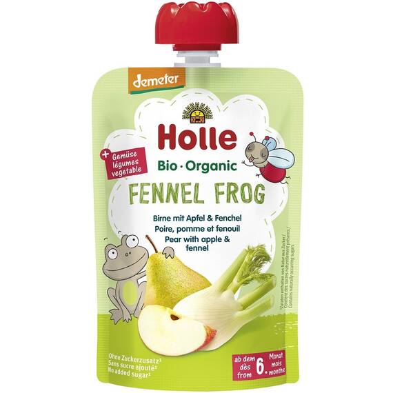 Piure bio de pere mere si fenicul pentru copii 6 luni 100g Holle - - Roveli