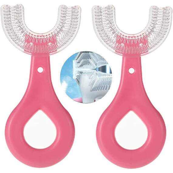 Set 2 periute de dinti pentru copii, forma U, silicon - - Roveli