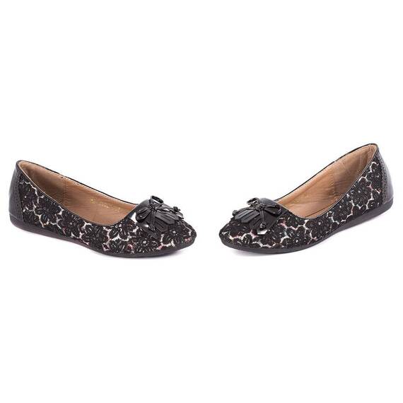 Balerini negri cu broderie aplicata WH-1F052-1N, Culoare (12): Negru, Marime (12): 39 - 4- Roveli